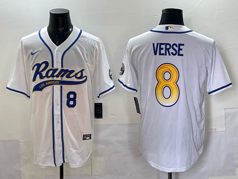Men 2025 Los Angeles Rams #8 Verse white Joint Name Nike Limited NFL Jersey style 002